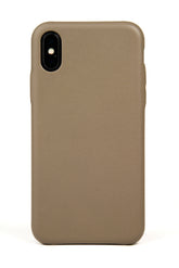 iPhone X Case, Taupe Leather-0