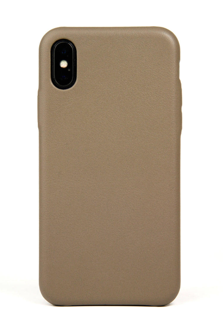 iPhone X Case, Taupe Leather-0